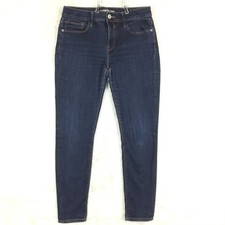 Express Womens Jeans Jegging Mid Rise Legging Blue Denim Dark Wash Stretch 10