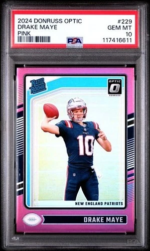 2024 Panini Donruss Optic - Rated Rookie Drake Maye #229 Pink Prizm (RC)