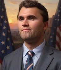 Charlie Kirk MAGA Christian Oil Painting Style Print AI Generated 8X10 Print