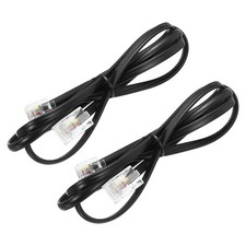 2Pcs Telephone Cord 3.3ft Phone Cable 8P4C to 6P4C Wire RJ45 to RJ11 Black