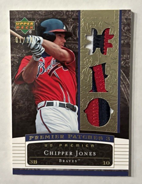 Upper Deck UD Premier 2007 Chipper Jones Braves Premier Patches 3 PP3-CJ /10