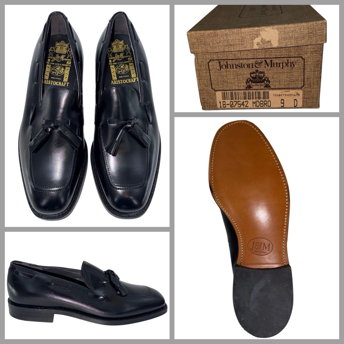 My Johnston & Murphy Aristocraft Tassel Loafers Sz. 9 D/B Black
