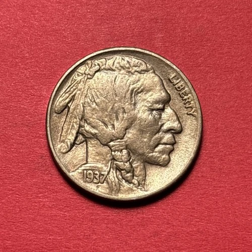 (1) Beautiful Toned Antique 1937-S Buffalo/Indian Head Nickel XF-EXTRA FINE
