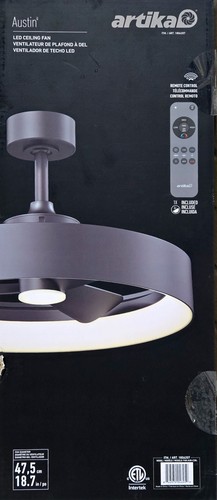 Artika Austin Chandelier LED Ceiling Fan Light w/ Remote Control Matte Black - Picture 4 of 4