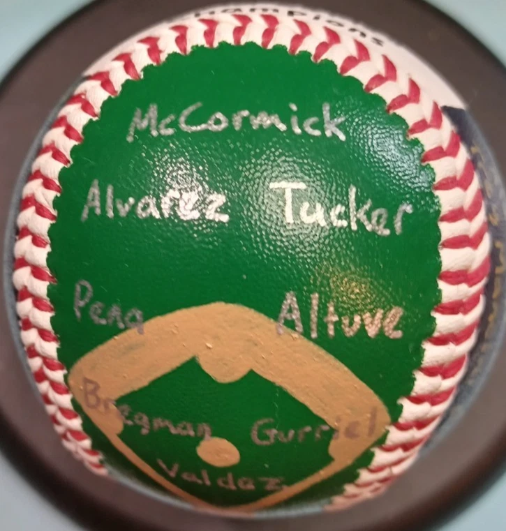 HAND PAINTED BASEBALL 2022 HOUSTON ASTROS WORLD SERIES CHAMPIONS JOSE ALTUVE + - Image 4 of 4