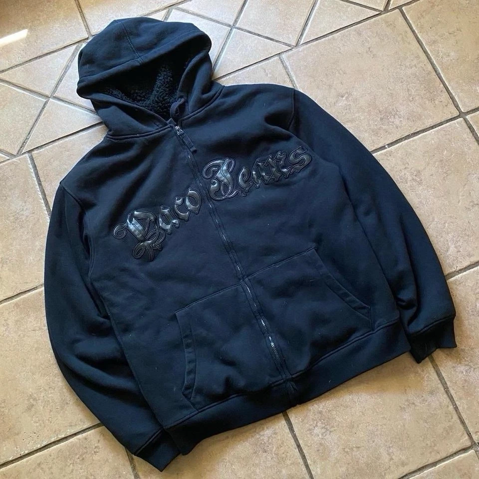 Y2k Paco Jeans Hoodie Size LRG Mens Black