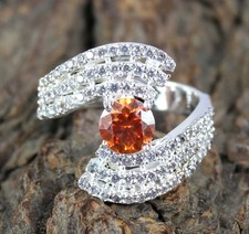 Orange Diamond Solitaire 1.29 Ct Round Certified Ring Mother's Day Discount