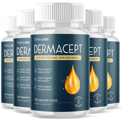 (5 Pack) Dermacept Advanced Healthy Skin Support Supplement Derma Cept 300 Caps