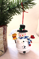 Schneemann - GlöCkchen Zum HäNgen - Weihnachtsdeko - 12 X 7 Cm
