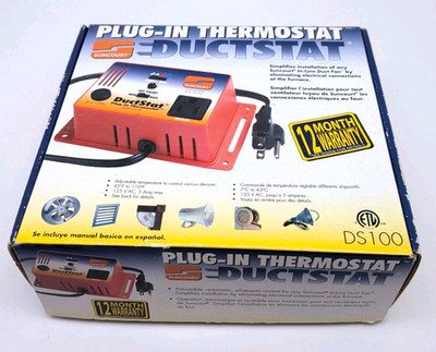 Suncourt DS100 Ductstat Plug In Temperature Sensitive Switch NEW OPEN BOX