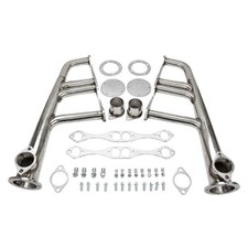 Polished Stainless Steel Lake Style Exhaust Headers For Sbc 265-400 V8 Hot Rodpv