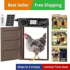Large Size Automatic Chicken Coop Door Solar - Powered Auto Chicken Door Open...