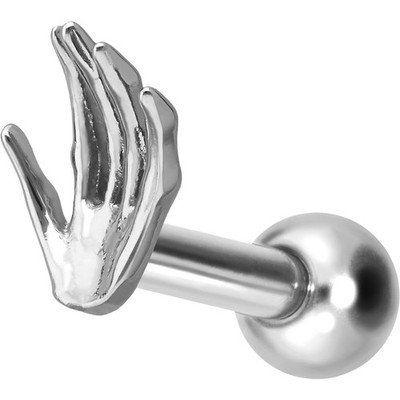 PIERCINGLINE  Piercing Stecker Titan Ohrpiercing mit Gewinde SKELETTHAND