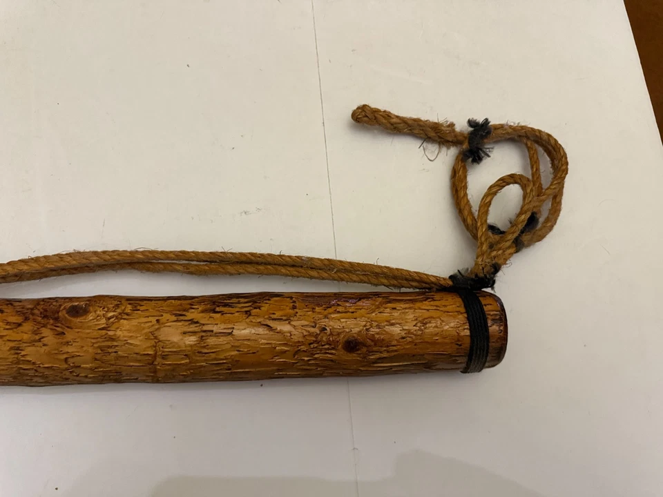 Arpón de pesca náutico marítimo vintage con mango de madera 37 pulgadas Foto 4 de 4