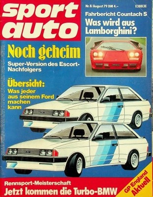 1) Sport Auto 08/1979 - Lamborghini Countach S mit - Fiat X 1/9 five speed mit