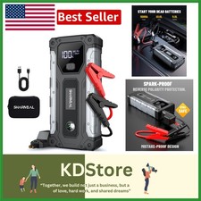 Portable 5000A Car Jump Starter Battery Pack 12V w/ LED Light & USB Power