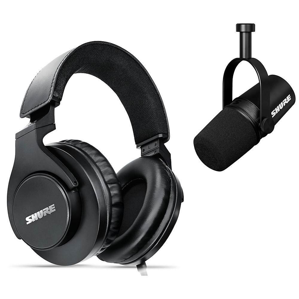 Shure Recording Bundle wMV7X XLR Podcast Microphone & SRH440A Studio Headphones