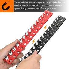 Nut Bolt Thread Checker Magnetic Detachable Standard Metric Size Finder 30 Gauge
