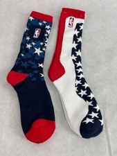 USA White and Blue Stars and Stripes Veteran's Day Patriotic Socks 2 Pairs