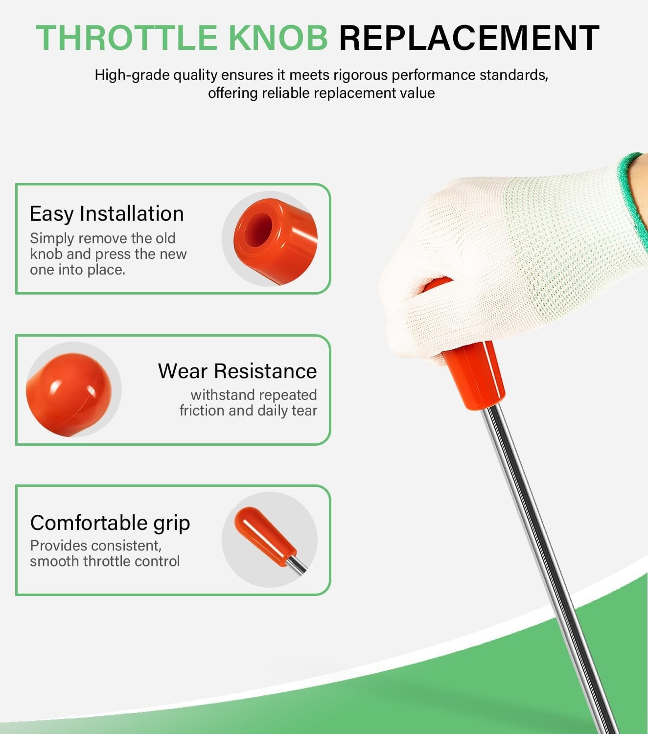 for John-Deere CH13278 650,750,850,950,1050 Compact Tractors Throttle lever knob thumbnail 5