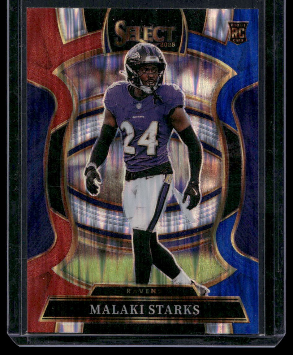 2025 Panini Select #61 Malaki Starks Red and Blue Prizm Shock
