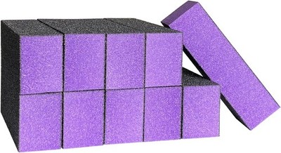 10 Pcs Nail Buffer Sanding Block Polisher Buffing File 100/180 Grit 3 Sides Nail