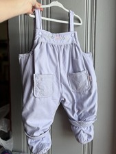 Vintage 12M LONDON FOG Winter Overalls Bibs Snow Suit Lavender Floral Accent