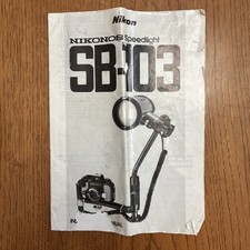 Nikon Nikonos Speedlight SB-103 Operating Instruction Manual