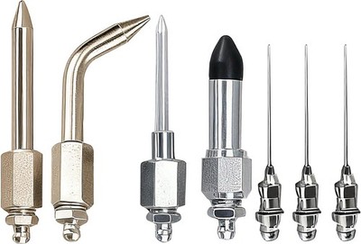 7PCS Grease Gun Accessory Kit - 3 Grease Nozzles, Needle Dispenser, Rubber Tip,