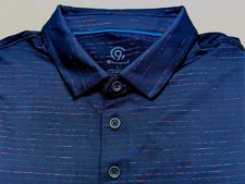 Champion Dark Stripe Poly Golf POLO SHIRT Large L Slim