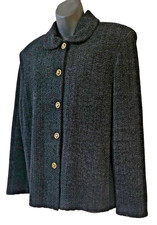 VTG ST JOHN COLLECTION by Marie Gray Black Santana Knit Boucle Jacket Size Large