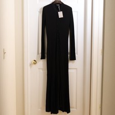 Tom Ford black maxi dress mandarin collar, ga...