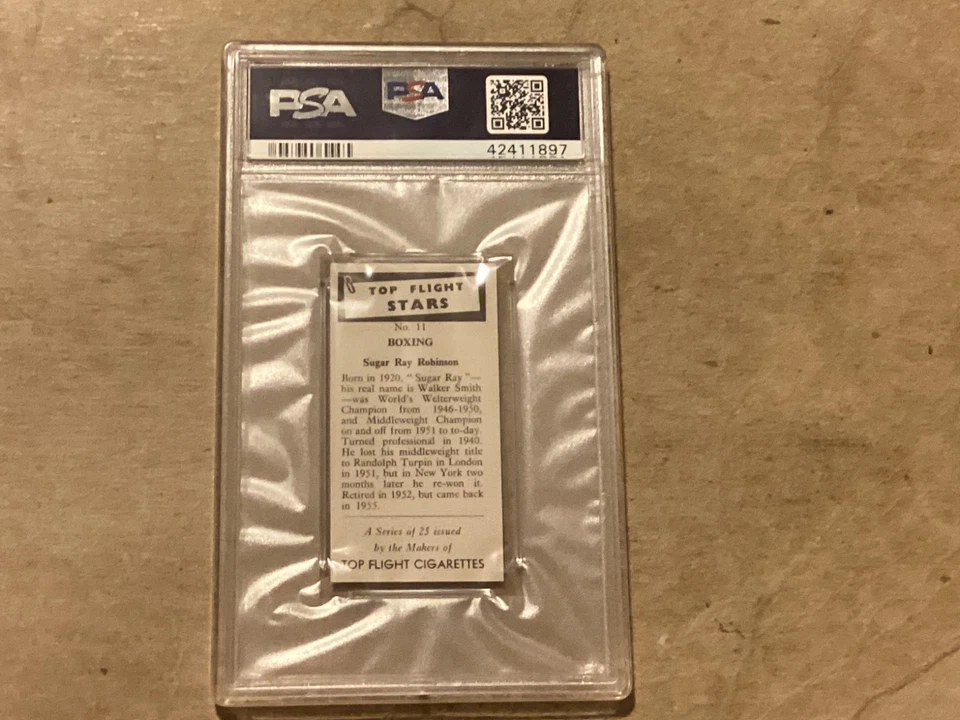 1959 Top Flight Stars #11 Sugar Ray Robinson PSA 8 NM-MT - 42411897 - Image 2 of 2