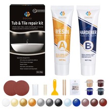 Tub Repair Kit WhiteColor Match, Fiberglass Porcelain Repair Kit for Acrylic,...