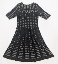 Gabby Skye Women's Sweater Dress Size L Black Fit & Flare A-Line