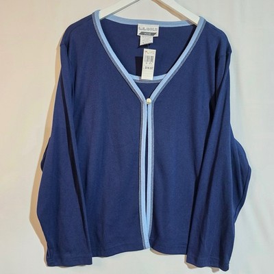 L.A. Gold Plus Women s Blue Cardigan & Tank Twinset Size 22W Made in USA