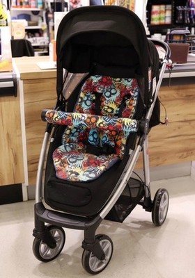 Quinny Sitzauflage mit Gurt und Bügel - Buggy Kinderwagen Polster Handarbeit -