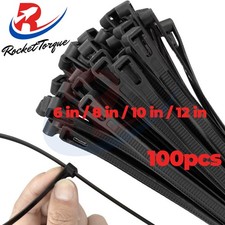 100 Pack Releasable Reusable Zip Ties Nylon Cable Heavy Duty Wire Self Locking