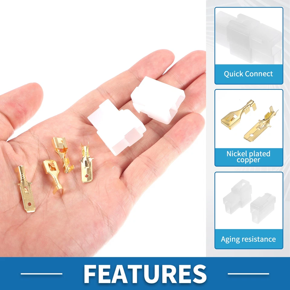 2 Conector de Cable Eléctrico para Automóvil de 2 Pines Kit de Enchufe Serie 6.3 - Imagen 4 de 4