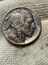 1918 Buffalo Nickel Very Choice AU+ High Grade Tough Date Full Horn Toned