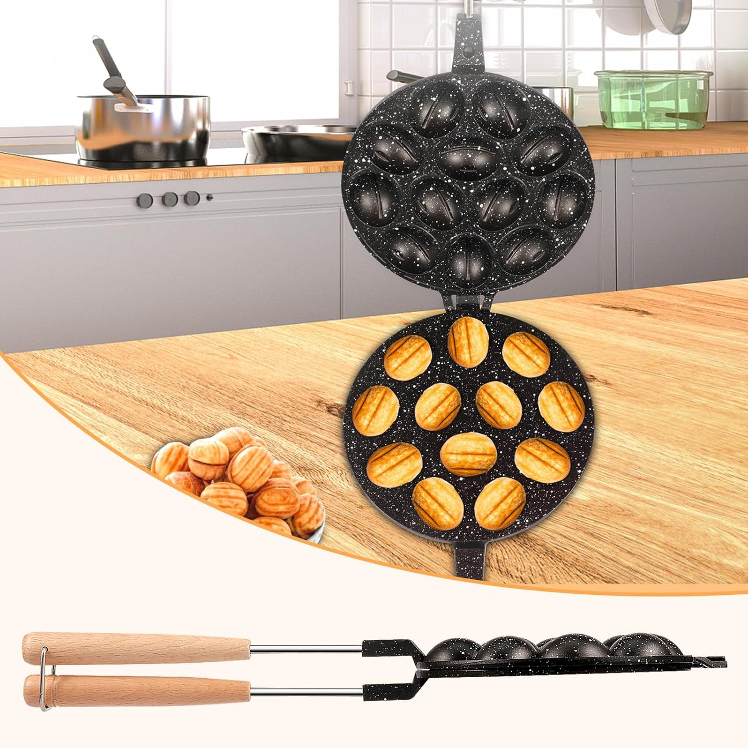 Oreshnitsa Stampo Noci 12 Fori Mon-Stick | Biscotti Fatti in Casa