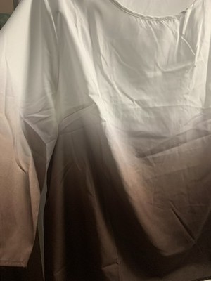 emery rose women's ombre brown white blouse 3/4 sleeve round neck size 2xl