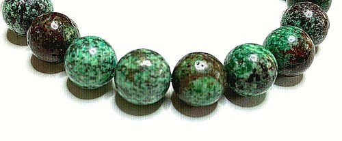 Handmade Unisex 10mm Chrysocolla Jasper Gemstone Bead Bracelet - Picture 3 of 4