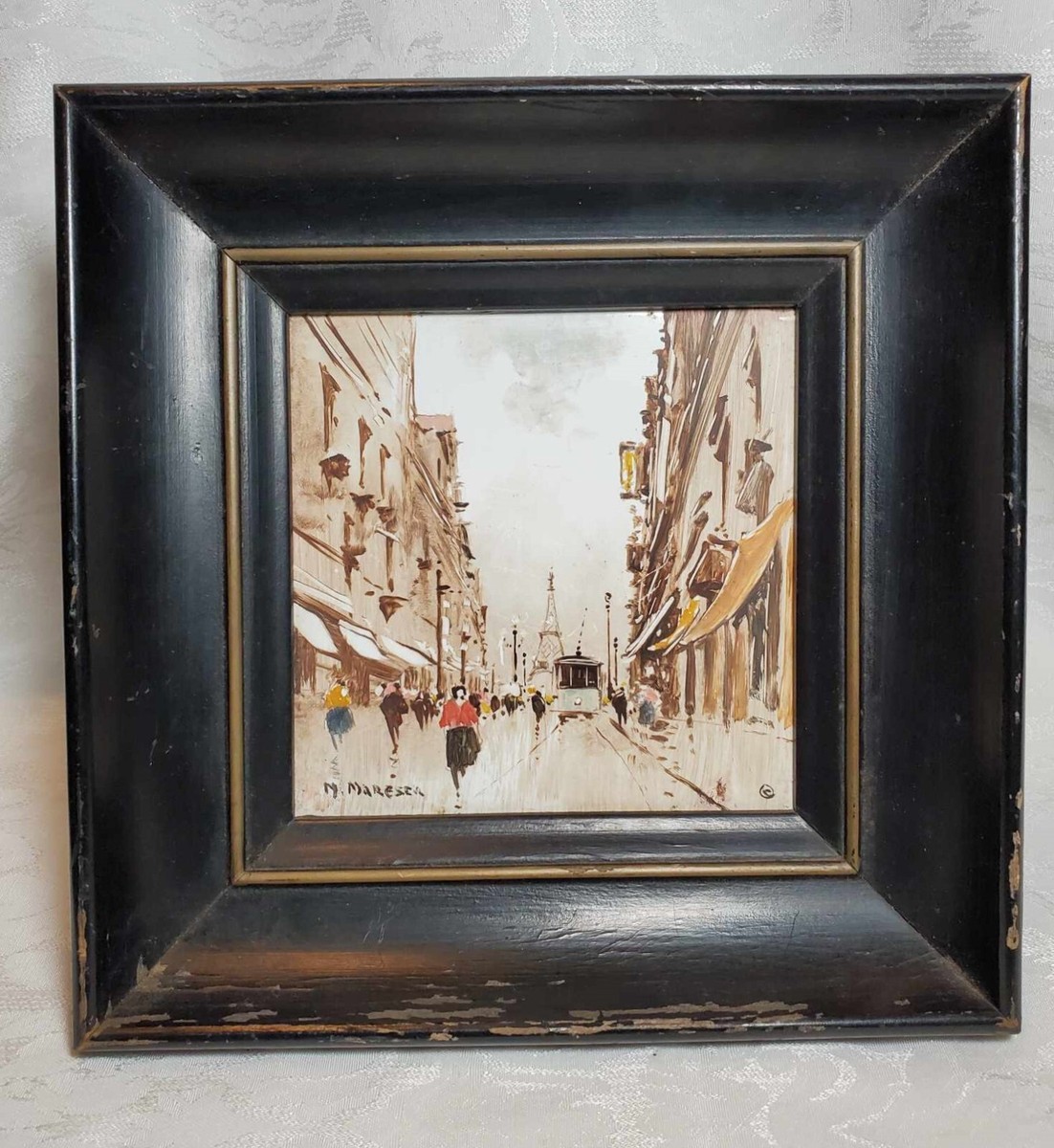 マリオ・パッソーニ作 「Café De Paris」(油絵) Mario Passoni | PASSONI Mario (né en 1929) : Paris | MutualArt