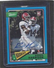 RONNIE HARRISON 2018 PANINI CLASSICS LIGHT BLUE ROOKIES AUTO RC #D 2/10
