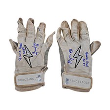 Oswaldo Cabrera Autographed Signed Inscribed Game Used Gloves (Cabrera LOA)