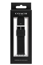 Coach Black Rubber Apple Watch Strap Band 42mm/44mm Compatible With Apple Watch