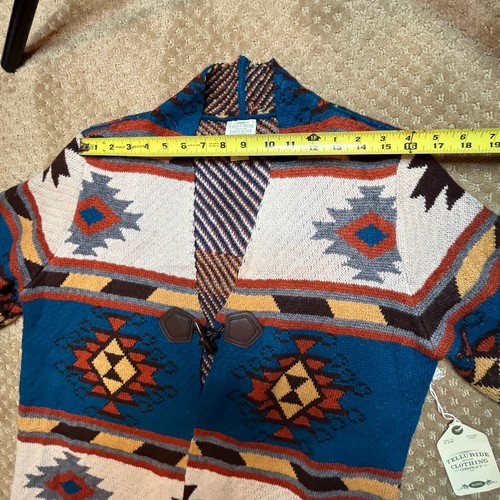Telluride Clothing Company Long Cardigan Sweater SZ L Southwestern Aztec Cowgirl - Picture 13 of 15