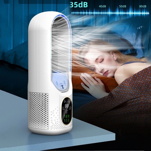 Desk Fan Portable 14in Bladeless Fan with Colorful LED Light & humidifying Spray - Picture 6 of 17
