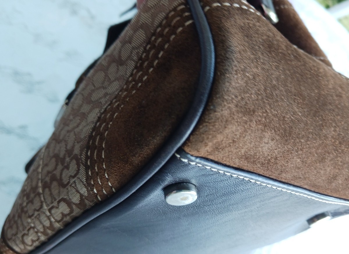 crescentのカップ&amp;ソーサ Coach 3649 Vintage Soho Brown Suede, Leather & Signature C